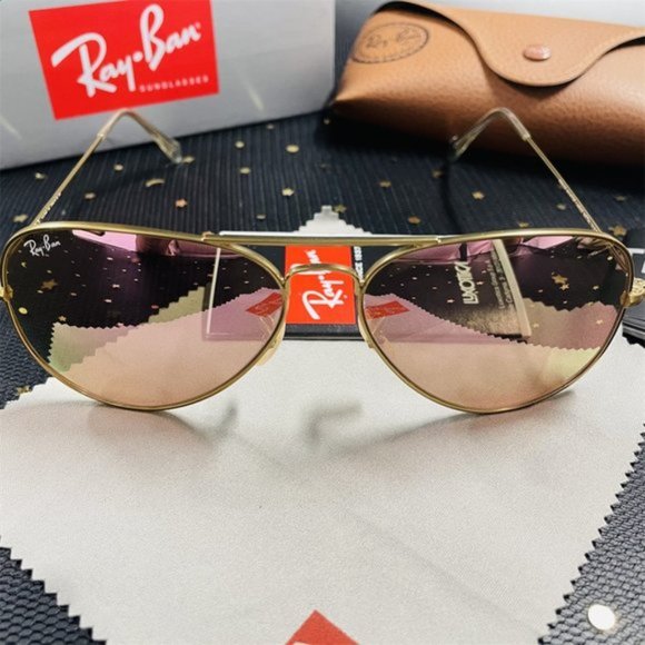 Ray-Ban aviator pink glitter sunglasses RB3025 58mm